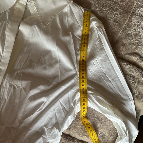 BCBGMaxAzria White Button Down Shirt with Ruffle Cuffs - Picture 9 of 9